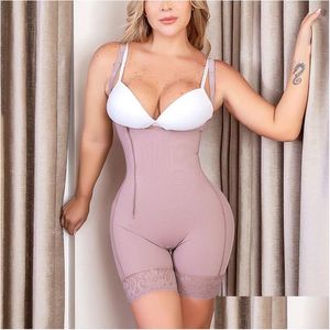 Women'S Shapers Womens Women High Back Fajas Front Closure Side Zipper Fl Body Shaper Postpartum Bodysuit Drop Delivery Apparel Under Dhrgn