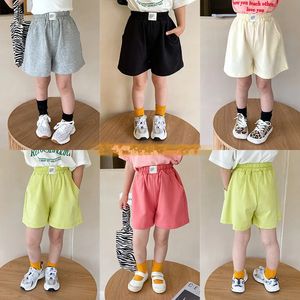 Summer Solid Color Toddler Girl Loose Shorts For Girls Cotton Children Sports Baby Short Pants Kids Clothing 110 Years 240510