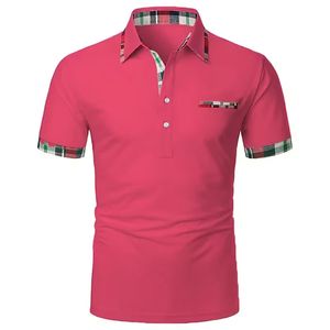 Sommer Herren Outdoor Vintage Kurzärärmelte Revers T-Shirt Casual Button Casual Business Mens Solid Color Polo Shirt S-3xl 240513