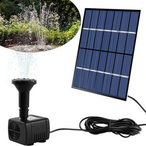 Garden Decorations Solar Panel Fountain Kit 1.4W Pump DIY Water With 5 Nozzles Outdoor Bird Bath Pond