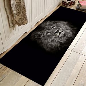 Tappeti tappeti 3d tappeti stampati in leone non slip e tappetino per la lavanderia del bagno runner tappeti