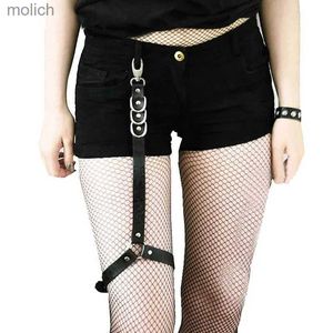 Garters Fashionable womens sexy punk gothic PU leather elastic garter belt leg thick ring clothing accessories spring summer leg straps WX