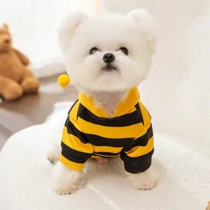 Odzież dla psa Urocze małe ubrania pszczół mogą wyciągnąć bluza wychodzące w paski pullover misiarz ciepłe zimowe zapasy zwierząt domowych
