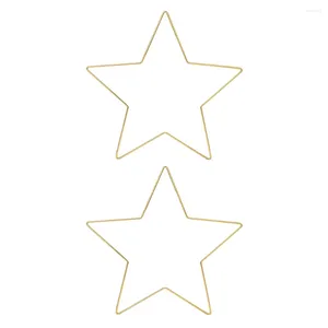 Figuras decorativas 2 PCs Frame Pentagram Wire Decor de Natal Dream Hoops Metal Star Wreath Wind Sino