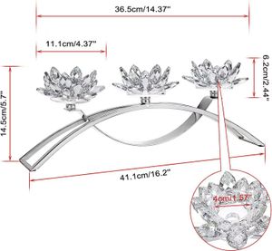 Design Elegant 3 Arms Crystal Lotus Flower Tealight Candleds Gol D Candelabras de Candlestick Batilhed