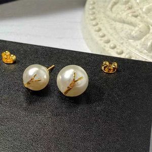 Designer S925 Orecchini per borchie per donne Luxury designer Orecchini in oro a cerchio perla