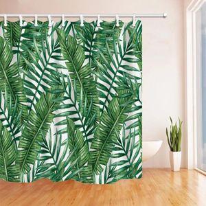 Cortinas de chuveiro Plantas tropicais de tecido estampado de alta qualidade Trintas de banho Decoração de banheiro à prova d'água com 12 ganchos
