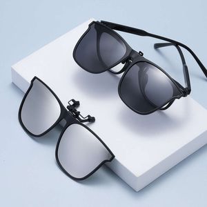 Ny ram fashionabla polariserade solglasögon stora rammännor och kvinnors myopia klippstil solglasögon