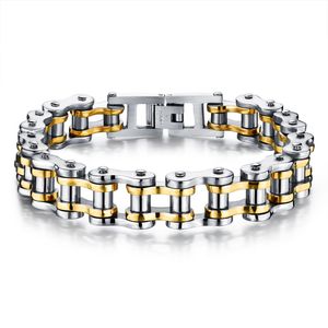 Men Bracelets Hand Chains Designer Bracelet Fashion Stainless Steel Locomotive chain Gold Silver Black 215mm Length