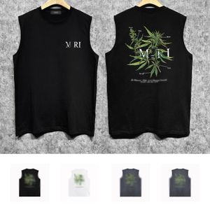 2024 Summer NY DESIGNER MENS TANK TOPS Fashion Trendy Brand Sleeveless T Shirt Loose Sports Vest Breattable and Cool Zjbam062 Leaf Print Vest Size S-XXL