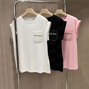 Lettera di paillettes Camions Designer magliette magliette da donna Top casual Tops senza maniche Pullover casual Summer Tee Streetwear