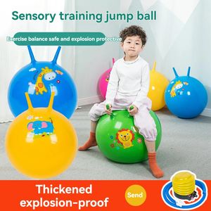 Kids Space Hopper Bouncing Balls Balance Exercise Educational Outdoor Sports Toys Kindergarten Jump Games Ball Random Color 240514