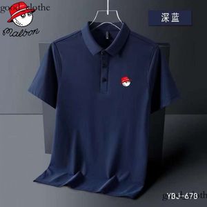 Malbons Shirt Polos masculino Impressão de verão Camisa de pólo de golfe homens de alta qualidade masculino de ess de manga curta respirável seca rápida camisa de pólo de negócios 978