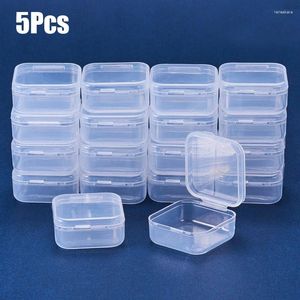 Tasche di gioielli 1/3/5pcs piccole scatole quadrate trasparenti in plastica di stoccaggio di plastica Contenitore confezione da contenitore per anelli di orecchini