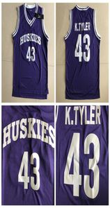 Mens Marlon Wayans Kenny Tyler 43 Huskies Basketball Jerseys The 6th Man Moive Blue Ktyler Stitched Shirts SXXL4826253