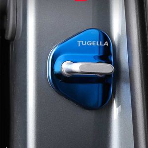 その他のインテリアアクセサリーカードアロック装飾保護カバーカバーフラグGeely Tugella 2021-2024アクセサリーアクセサリーT240509のエンブレムステンレススチールケース