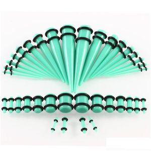 Plugs tunnels 36pcs/lotto Acrilico Aibiclo auricolare e kit di stretching tunnel a colori a colori misti Expansion Body Piercing Gioielli G DH2MQ