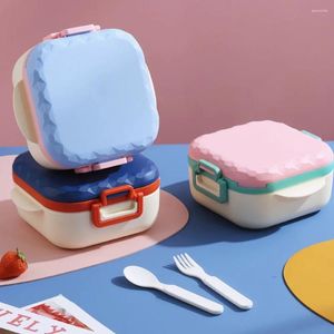 Servis med sked och pinnar redskap Bento Box Mikrovågsugn Uppvärmd läcksäker barnlunch 3 färger