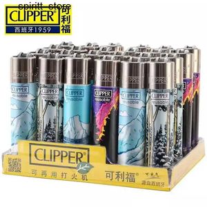 Isqueiros clipper mais isqueiro 2023 butano inflável de nylon leve ferramenta de fumantes de fumante Clipper Mens presente S24513