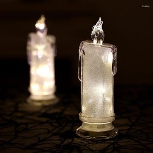 Candle Holders Night Light Tealight LED Bedside Lamps Christmas Party Decor Imitating Luminous Lights Flickering