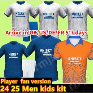 24 25 Glasgow Rangers futbol formaları ev mavi Sakala Kent Tavernier Morelos Colak Hogan Futbol Gömlek Erkek Çocuk Kiti Hayranlar Versiyon Camiseta