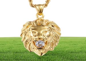 Mens Lion Head hängen halsband för män svart silverguld 3Kolors kedja halsband hiphop smycken cool cyklist studenter street247z5199867