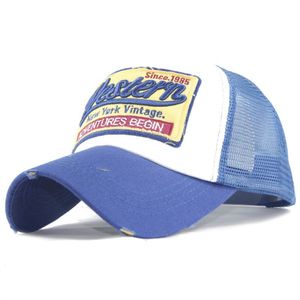 2023 Nowy litera haftowana czapka baseballowa dla mężczyzn z siatką snpabck hat chapeau homme letni oddychanie Y2K Trucker Hats B2716