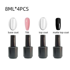 8 ml naken färggel+basrock+topprock+matt topprock uv nagelgel polska 4 st /set