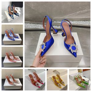 designer shoes women sandals designer sandals heels sandal slippers slides women shoes silk Luxury transparent Shoes wedding party high Heels sun bow stud