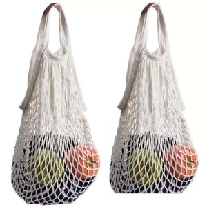 Sträng bomullsgrocery mesh lager återanvändbar producera fruktgrönsakspåsar för shopping utomhus xu