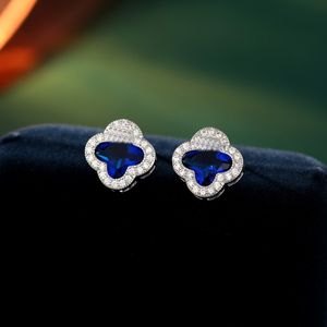 4/Four Leaf Clover Stud Earrings 3A Zircon S925 Silver Needle Exquisite Earrings for Women&Girls Wedding Party Earrings Jewelry Valentine's Day Mother's Day Gift spc