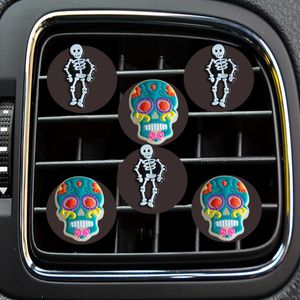 Car Air Freshener Fluorescent Skl Head Cartoon Vent Clip Outlet Clips Per Conditioner Square Drop Delivery Otty9