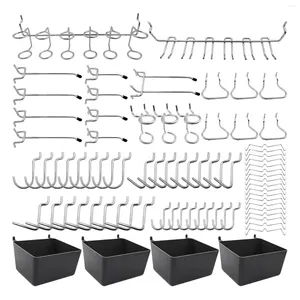 Ganci da 80 pezzi Assortimento di pegboard con bidoni chiusure pioli per l'organizzazione di vari strumenti Cucina Craft Room