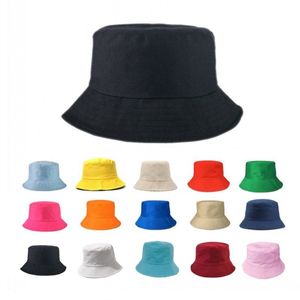 Bucket Hat Adults Kids Cap Fishing Hats Boy Girl Fisherman Sun Visor Baby Summer Foldable Beach Cappelli Solid Color