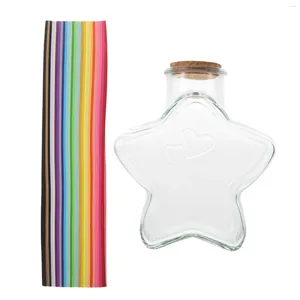 Storage Bottles Origami Star Indie Room Decor Paper Strips Ball Glass Jars Clear Folding