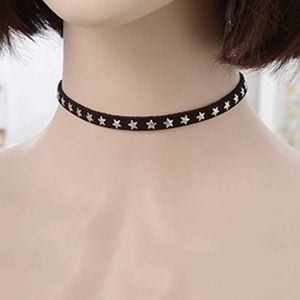 Chokers Simple Retro Short Star Necklace Womens Punk Necklace Jewelry Gothic Tattoo Black Velvet Necklace Party Gift d240514