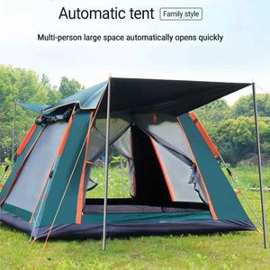 Tält och skyddsrum Camping Tält Automatisk snabb öppen utomhus 4-6 Person Raincoat Waterproof Home Instant installation med handbagq240511