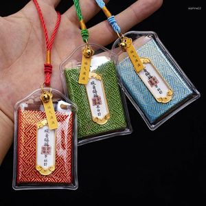 Dekorativa figurer Buddhism Exorcism Health ger lycka till pengar amulet väska med PVC täcker skyddande talisman säkerhet hänge feng shui