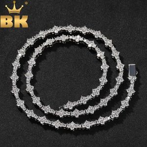 Tennis TBTK Honeycomb Tennis Chain Necklace Fork Set 5A Cubic Zirconia Necklace Hip Hop Fashion Jewelry Party Gift d240514