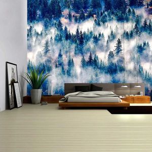 Taquestres Padrão de impressão florestal natural Tapestry estilo boêmio pendurado pano mando