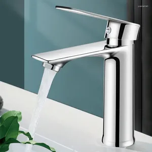 Bathroom Sink Faucets Brass Core Modern Faucet Chrome Copper Alloy Single Handle Deck Mounted Cold Mixer Wash Basin Water Tap