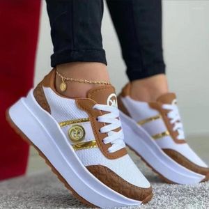 Casual Shoes 2024 Kvinnor Vulcanize Fashion Tenis Sneakers Lace-Up Breattable Sports Wedges Platform Female Footwear Ladies