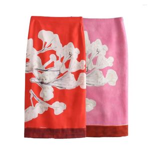 スカート2024ザルブ春/夏女性ヨーロッパとアメリカンスタイルのファッション小さな汎用リネンブレンドストレートスカート