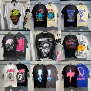 Beş Yıldızlı Moda Erkek Tasarımcı Tişört Hip Hop Tees Erkek Tişörtleri Boya Sokak Graffiti Baskı Çift Kısa Kollu Gevşek Pamuk Tshirt