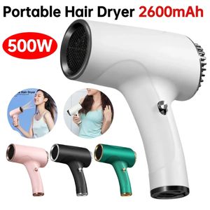 Mini Portable Hair Dryer 2600mAh USB Rechargeable Powerful Wireless Anion Handy Blow Professional 240430