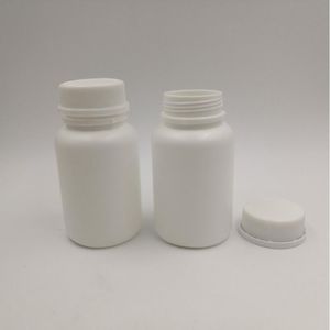 Free shipping 50pcs 100ml 100cc HDPE White medical pill bottle plastic, empty refillable Capsules bottle with Tamper Proof Cap Rhmic Oppww