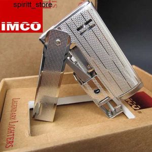 Lighters Austria IMCO Old Kerosene Lighter Mens Vintage Stainless Steel Creative Windproof Cigarette Smoking Box 6800 S24513