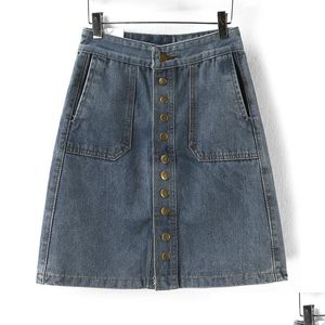 Skirts Womens Summer Mini Skirt Button Denim Jeans Drop Delivery Apparel Clothing Dhlwz