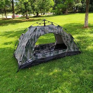 Tält och skyddsrum utomhus enstaka person kamouflage camping pop-up vinter helautomatiska snabböppning tält dubbel regn myggförebyggandeq240511