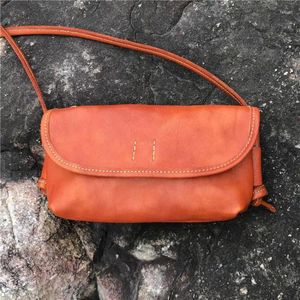 Shoulder Bags Form Handmade Retro Soft Cow Leather Women Bag 2024 Simple Solid Color Leisure Ladies Small Messenger